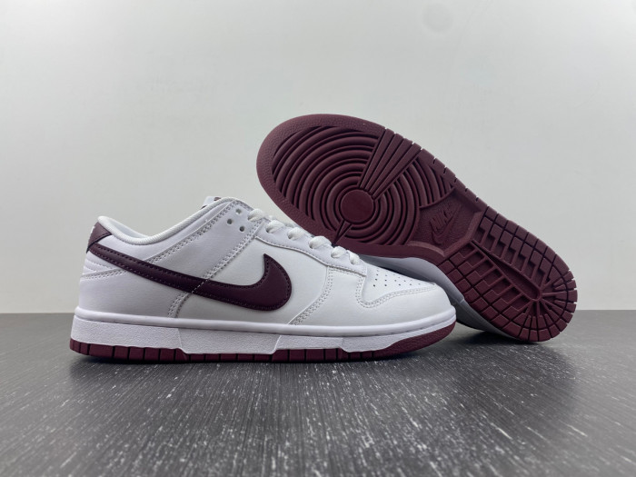 nike dunk low white night maroon dv0831-102