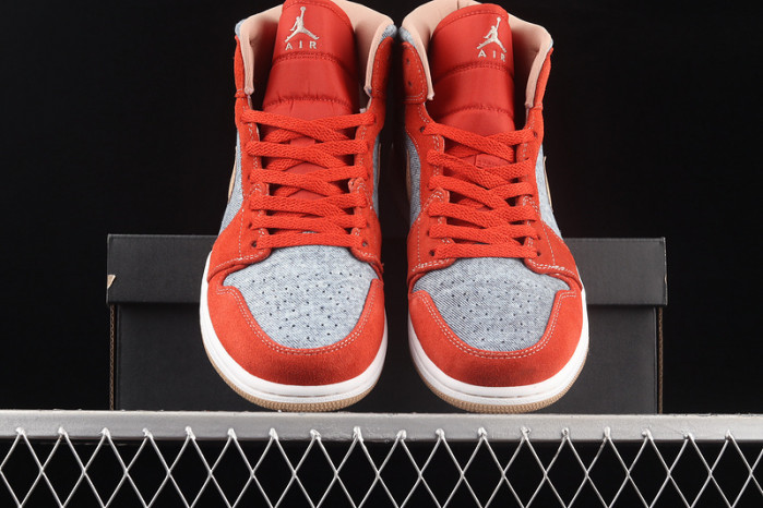 Air Jordan 1 Mid Denim Red Men