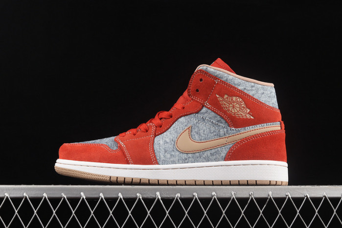 Air Jordan 1 Mid Denim Red Men