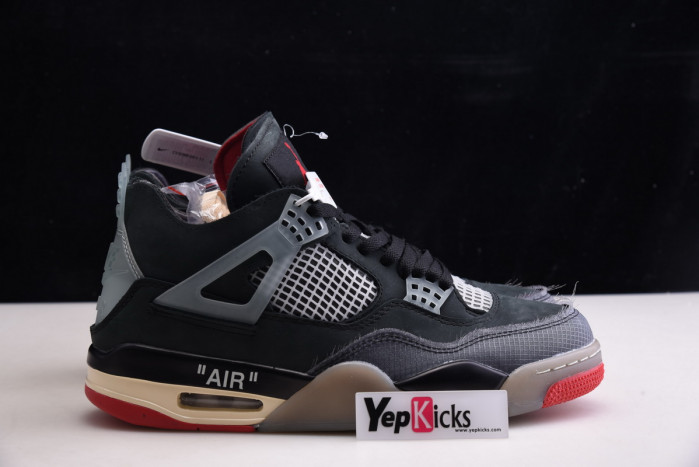ow x air jordan 4 “bred” cv9388-001