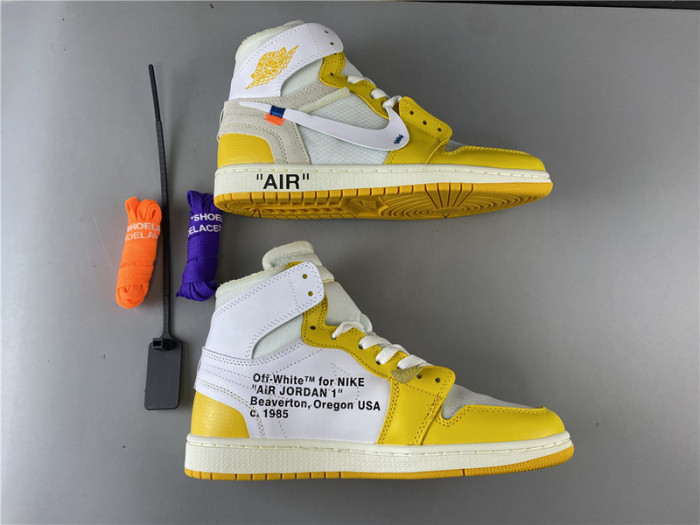 OW NIKE AIR JORDAN 1 UNC YELLOW AQ0818-149