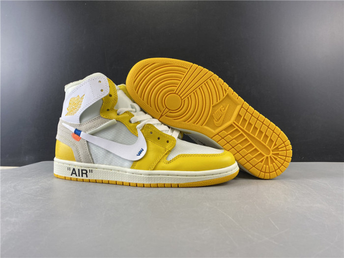 OW NIKE AIR JORDAN 1 UNC YELLOW AQ0818-149